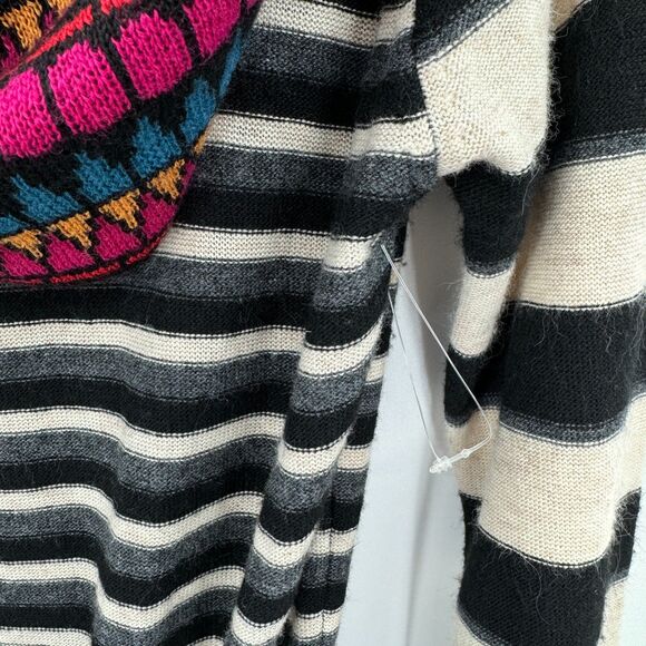 NWOT DESIGUAL Amber Striped Long Sleeve Wool Angora Cowl Neck Mini Dress Size M - Picture 6 of 9